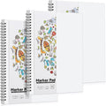 3 Pack Marker Paper Pad, 7.6×10in Double Sided Bleedproof Sketch Pad, by Prudiut