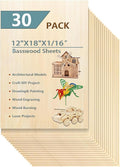 30 Pack 12"x18"x1/16 Basswood Sheets by twinsfox