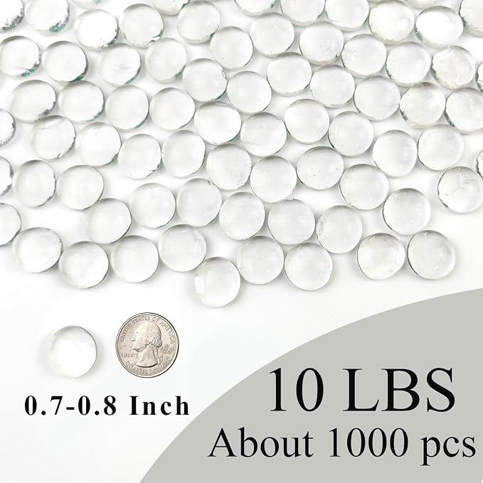FANTIAN 10LB Fire Pit Glass, Decorative Clear Glass Pebbles Stones - Image 2