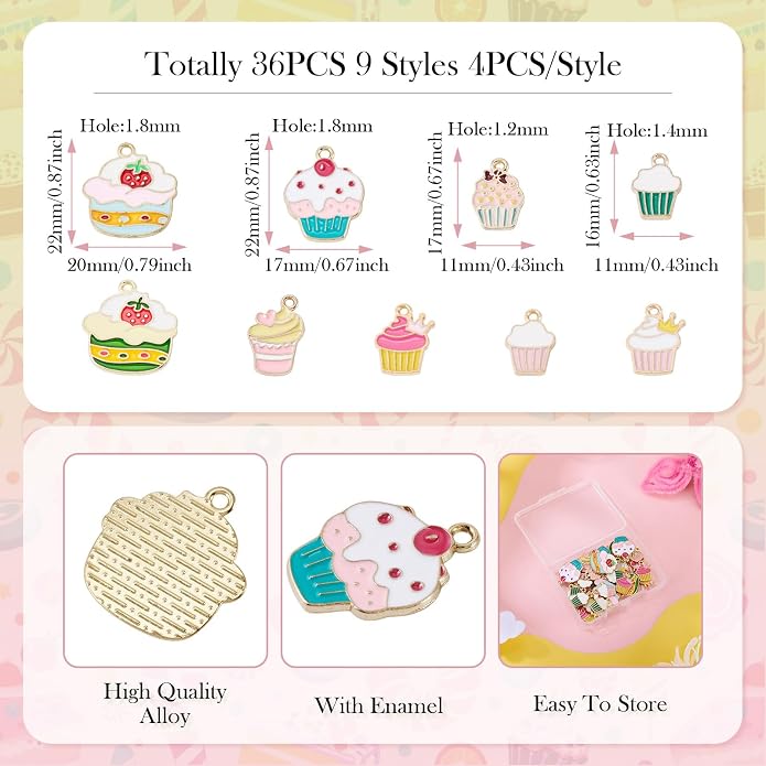 Enamel Food Charms Cute Assorted Food Pendants Sweet Dessert Charms - Image 2