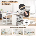 GarveeHome 4-in-1 Kids Art Table and Chair Set | Wood Toddler Activity Desk - Image 4
