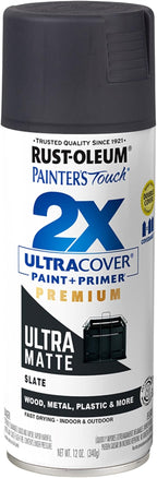 Rust-Oleum Painter's Touch 2X Ultra Cover Spray Paint, Ultra Matte Slate | by Rust-Oleum