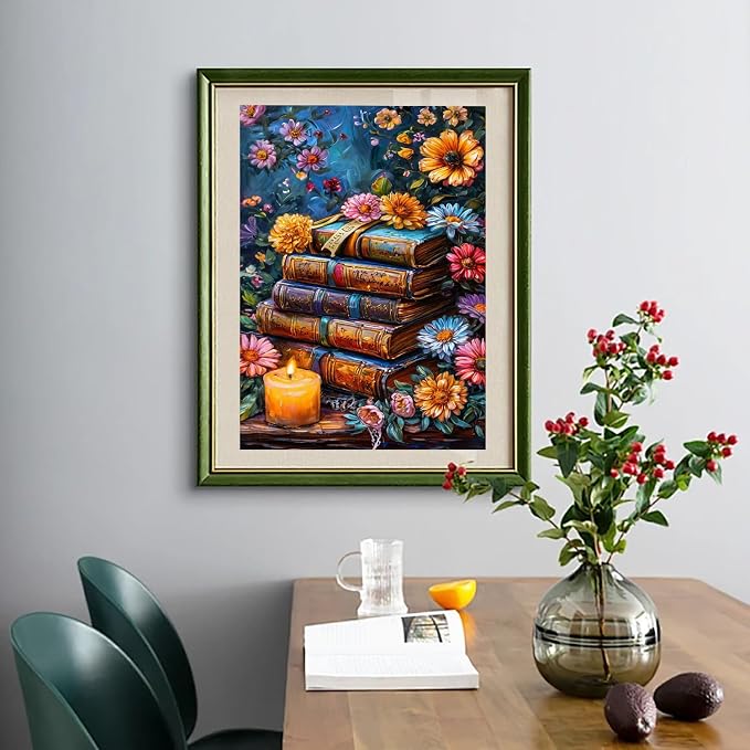 RYMILIE Book Diamond Art Kits for Adults, Flower 5D Diamond Painting Kits for - Image 4