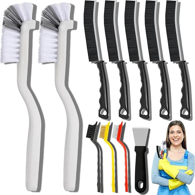 Dfacio 11Pcs Crevice Cleaning Brush Set, Hard Bristle Cleaning Supplies by Dfacio