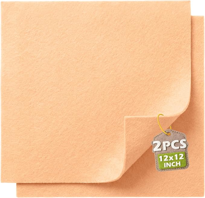 Cream Blush Soft Felt Sheets for Crafts, 1.6mm Thick, Handmade Crafts, DIY by Grainear