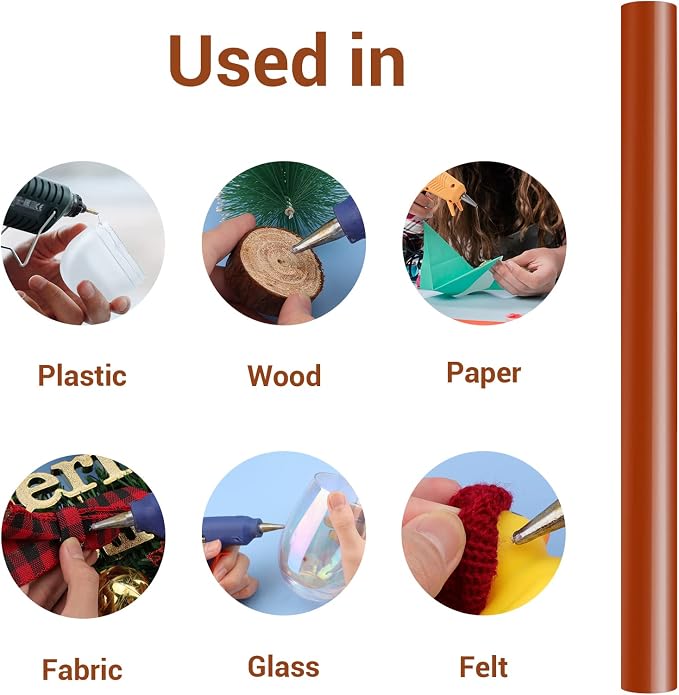 ENPOINT Brown Hot Glue Sticks Full Size - Image 3