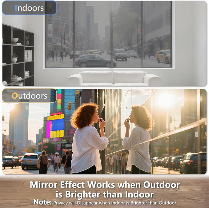 LEMON CLOUD One Way Window Privacy Film See Out Not in Reflective Mirror UV - Image 4