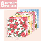Aubliss 8pcs Fat Quarter Fabric Bundles Quilting Cotton Craft Fabric Pre-Cut - Image 2
