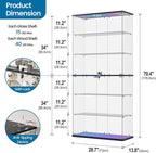 Dystler 6-Tier Glass Display Cabinet, RGB LED Lights - Image 2