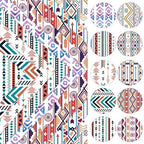 ONEART | 10 Pieces Bohemian Printed Clear PVC Vinyl Sheets, A4 Size Ethnic Boho - Image 2
