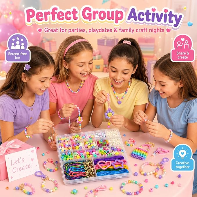 828Pcs DIY Beaded Keychain Making Kit, Bag Charm Making Kit | A-Z Alphabet Beads - Image 6