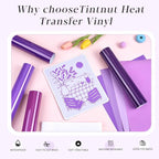 Tintnut Purple Heat Transfer Vinyl, 18 Sheets 12"x10" Iron on Vinyl | Purple - Image 3