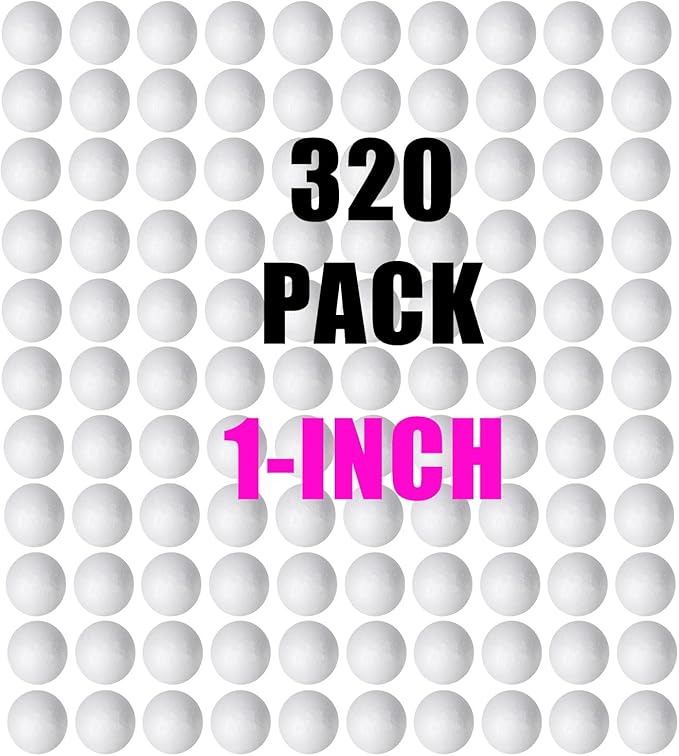 320 Pack 1'' inch Foam Balls by Bargain+Paradise