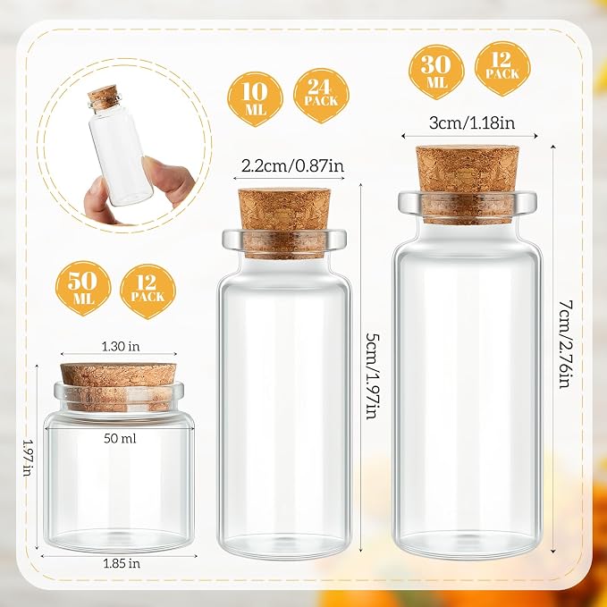 Patelai 48 Pcs Small Glass Jars - Image 3