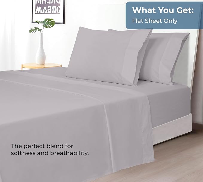 Royale Linens 100% Organic Cotton Twin Flat Sheet Only - Image 5
