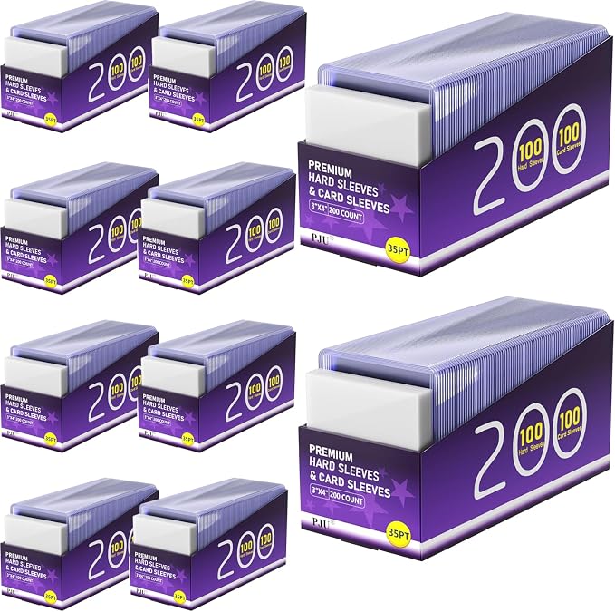 2000 Card Sleeves Hard Plastic, Premium Baseball Card Sleeves, Sports Football by PJU