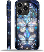 ZHEGAILIAN Case for iPhone 16 Pro, Stained Glass Butterfly Aesthetic Durable by Home