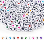 1000PCS Colourful Letter Beads for Threading, 4 x 7 MM, A-Z White Letter Beads by SUTOUG
