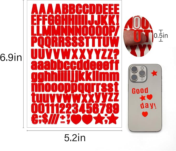 Letter Stickers, Mailbox Numbers, 0.5 Inch Waterproof Vinyl Alphabet | 1/2 Inch - Image 7