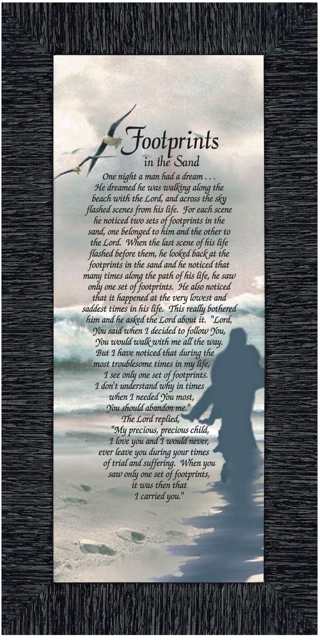 Footprints in the Sand Inspirational Wall Art, Beach Decor, Christian Gifts - Image 2