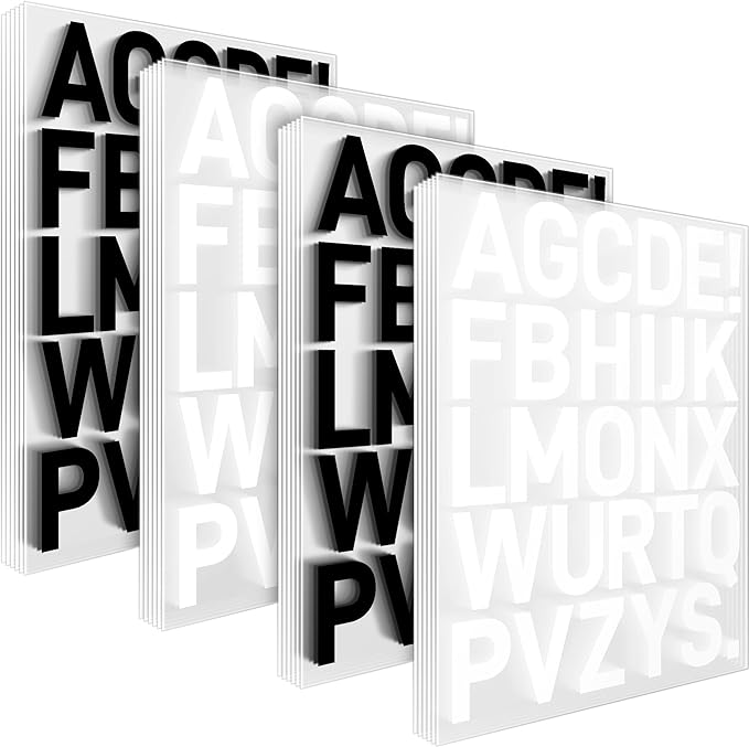 24 Sheets Black and White Iron On Letters by Unknown