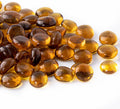 50PCS Mini Glass Gems, Amber Mancala Stones Flat Bottom Marble Beads by MESCHETT