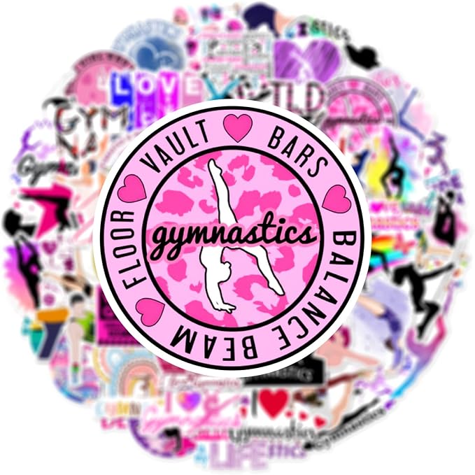 50 Pcs Gymnastics Stickers for Girls, Cute Gymnast Sport Vinyl Decals, - Image 5