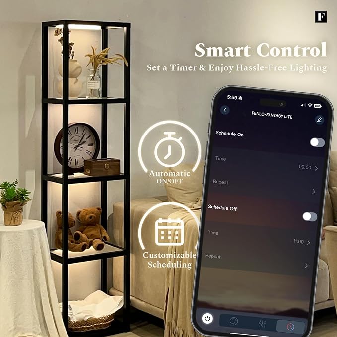 FENLO LED Glass Display Cabinet – Dimmable Lighted Furniture - Image 4