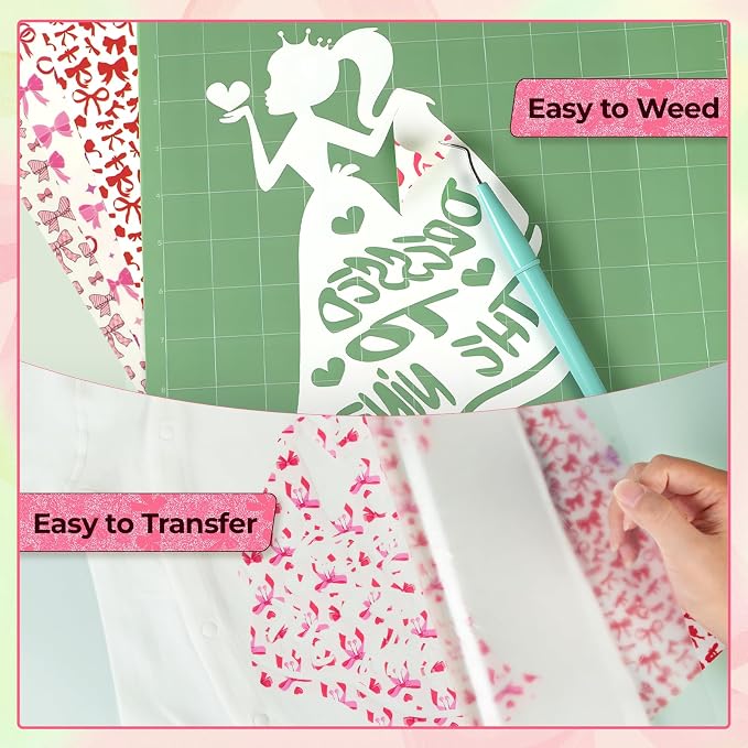 HTVRONT Pink Bow Heat Transfer Vinyl - Image 3