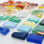 LITMIND 1.1LB Mixed Colors Irregular Stained Glass Mosaic Tiles - Image 5