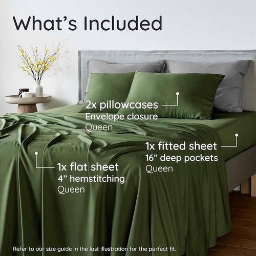 Bambaw 100% Viscose Derived from Bamboo Sheets Queen Size Set – 4pcs Cooling - Image 2