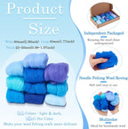 50G Blue Needle Felting Wool Roving 10 Colors Multicolor Soft Spinning Wool Bulk - Image 5