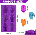 Sakolla Skull Brain and Heart Silicone Mold, 2 Pack Halloween Baking Molds - Image 3