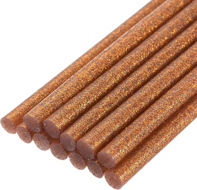 uxcell Mini Hot Glue Sticks for Glue Gun 11mm x 200mm Glitter Bronze Gold 12pcs by uxcell