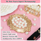 1200PCS 8mm Pearls for Crafting, Ivory No Hole Beads for Centerpieces Vases - Image 3