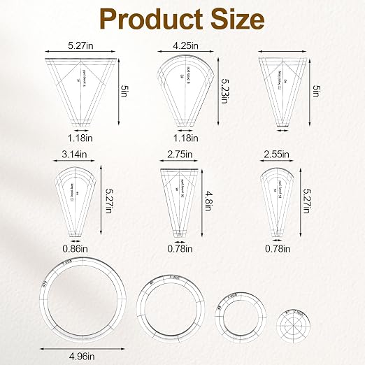 10 Pcs Quilting Templates, Reusable Acrylic Quilting Rulers Set - Image 2