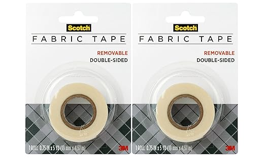 Scotch Removable Fabric Tape, 3/4 in x 180 in, 2 Rolls – Double-Sided No-Sew by Unknown