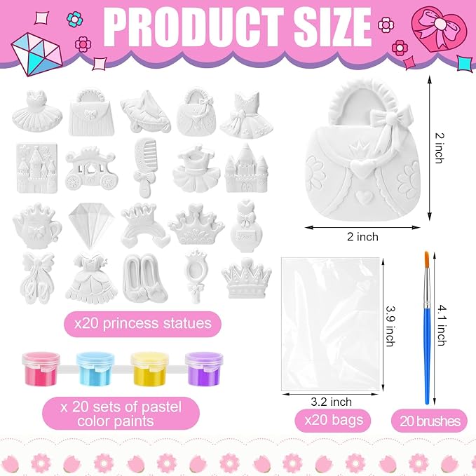 JellyArch 20 Set Princess DIY Painting Kit Ceramic to Paint Your Own Princess - Image 4