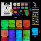 Artecho Glow in the Dark Acrylic Paint Set, 8 Colors x 20ml | Non-Toxic - Image 2