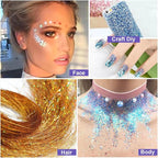 12 Assorted Colors 3mm Holographic Extra Chunky Hexagon Glitter - Image 5