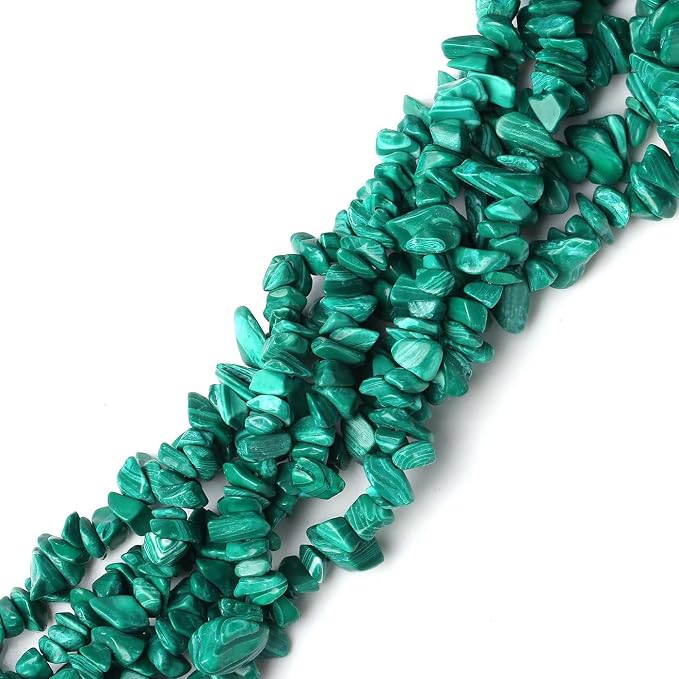 LAIDANLA Malachite 400pcs Natural Chip Stone Beads 5-8mm Healing Crystal - Image 2