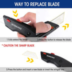 WORKPRO Premium Utility Knife, Retractable All Metal Heavy Duty Box Cutter - Image 6