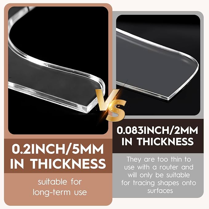 8PCS Acrylic Router Templates for Woodworking, 6 Clear Charcuterie Board - Image 7