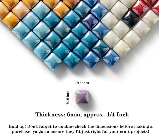 Lanyani 1.7 Pounds/350 Pieces Vibrant Glass Mosaic Tiles Assortment - Image 3