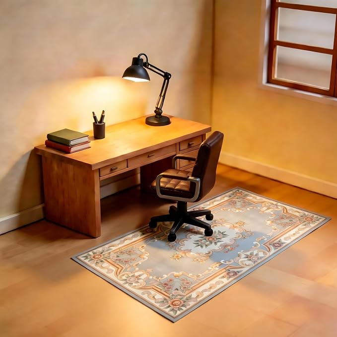 4 Pack 1:12 Scale Dollhouse Rugs, 6.7"×4.3" Vintage Floral Miniature Area Carpet - Image 6
