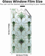 Stained Glass Window Privacy Film: Non-Adhesive Sun and Landscape Mosaic Design - Image 2