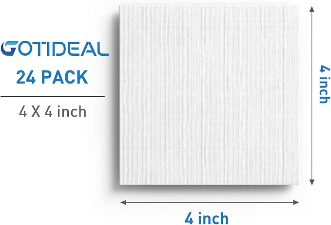 GOTIDEAL Canvases for Painting, 4x4 inch of 24, Professional Primed White Blank - Image 2
