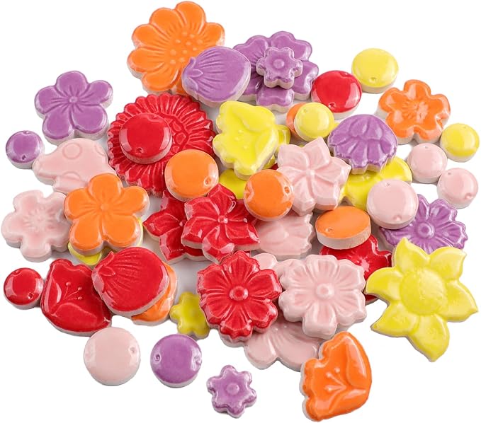 454g DIY Craft Ceramic Mosaic Tiles Flower Animal Mosaic Insect - Image 8