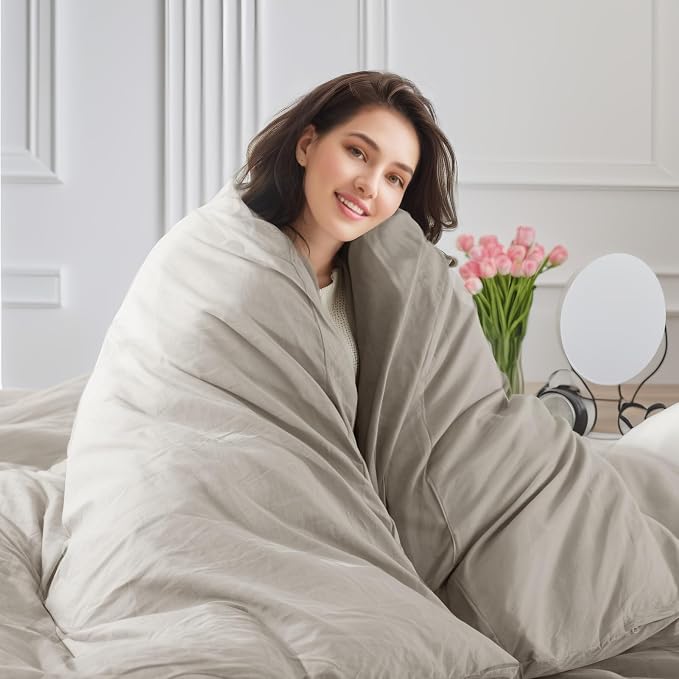 NEXHOME PRO Duvet Cover Twin Size, 100% Washed Cotton Orgnic Linen Like - Image 7