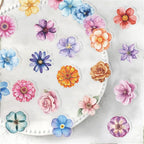 50PCS Flower Stickers PET Transparent Stickers Colorful Nature Decals - Image 5
